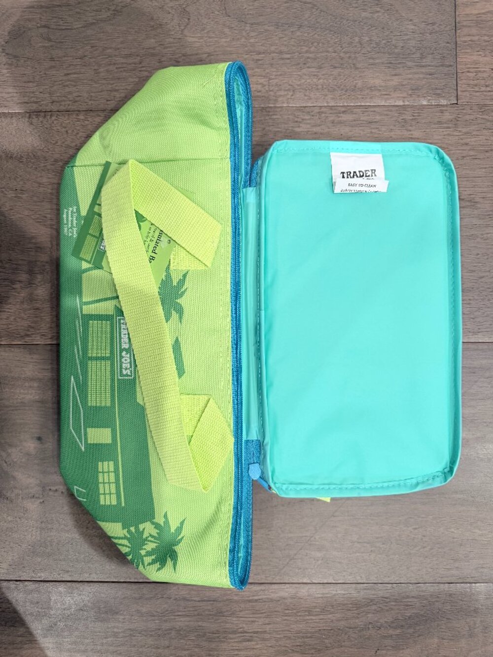 NWT Trader Joe's Mini Insulated Bag - Lime Green and Aqua Blue